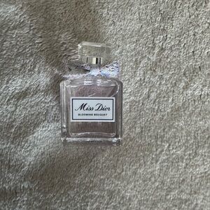 Dior Eau de Toilette Clear Glass Mini Bottle with Pale Pink Liquid